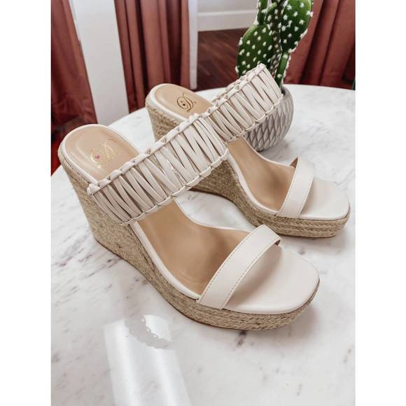 NEW CCOCCI women's the tulum wedge in bone - Picture 2 of 5